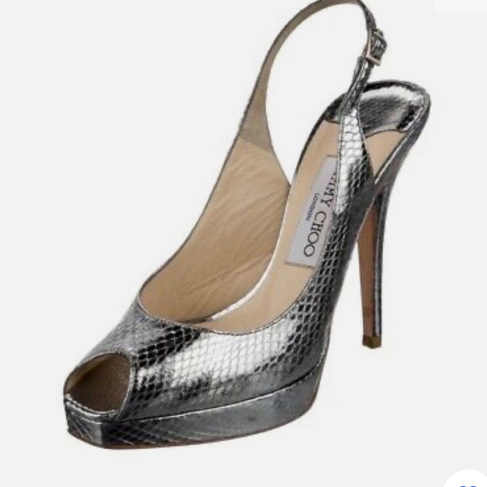 Jimmy Choo | Shoes | Jimmy Choo Silver Water Snake Platform Open